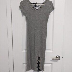 Grey Knitted Bodycon Dress